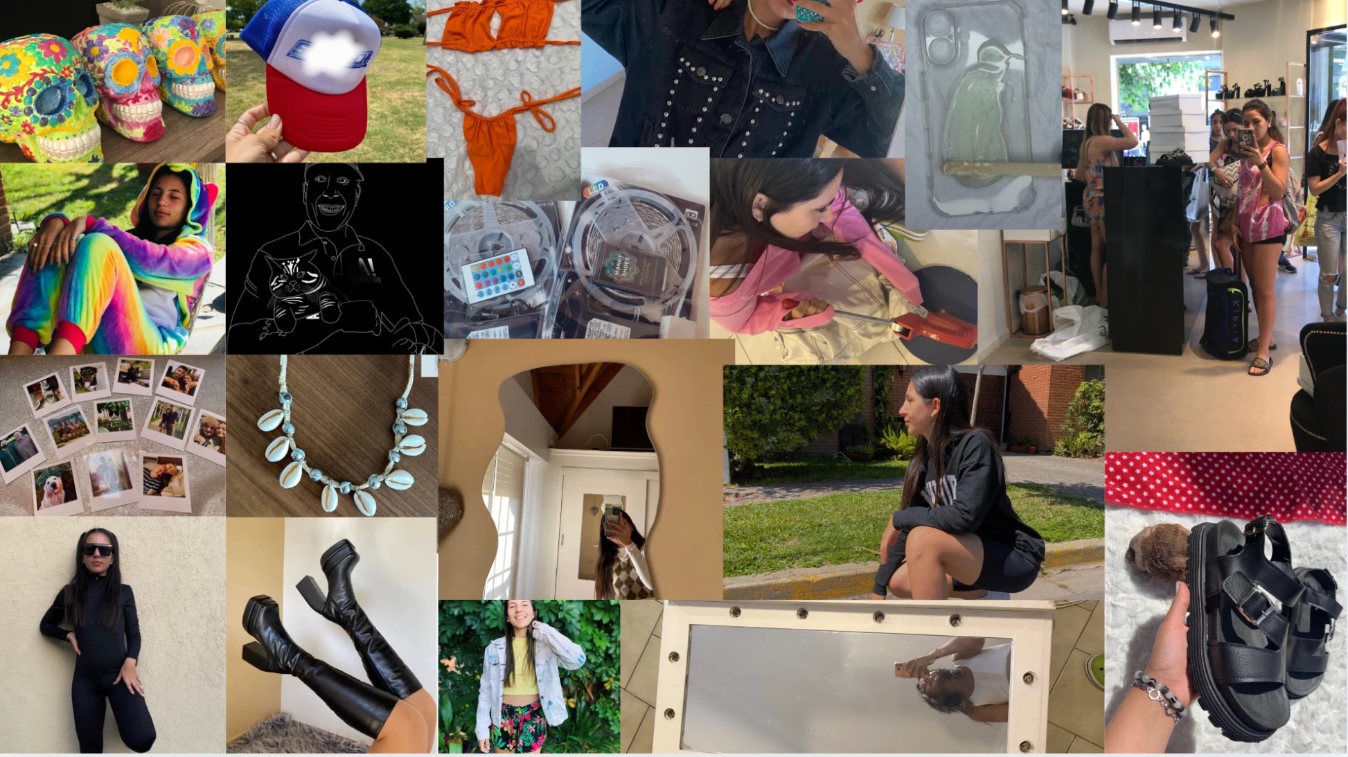 Collage de los primeros negocios de Clara Pérez